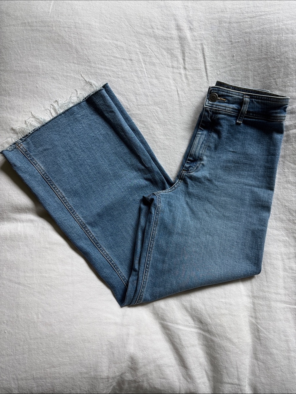 Zara Midwash Wide-Leg Jeans in Light Blue